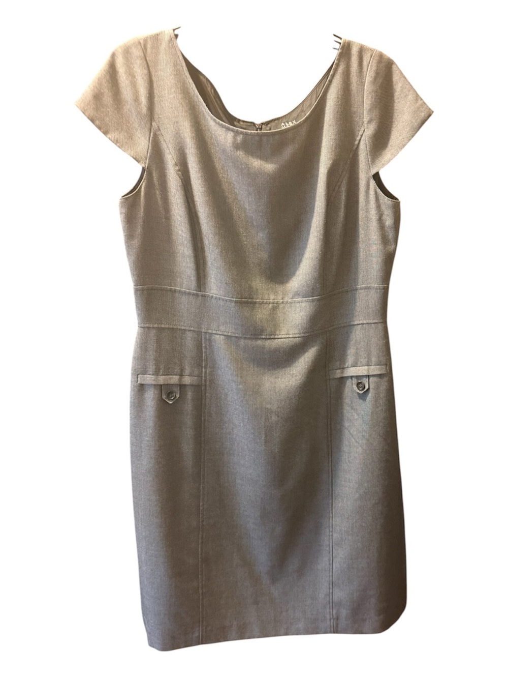 Alex Marie Classic Cap-Sleeve Sheath Dress in Light Beige Sz 12